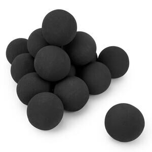 STANBROIL Round Ceramic Fire Balls, 3” Set of 15, Black B021-3-BK